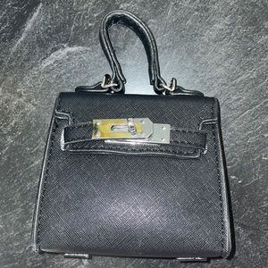 Girls black mini purse with strap